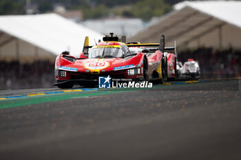 2024-06-15 - 50 FUOCO Antonio (ita), MOLINA Miguel (spa), NIELSEN Nicklas (dnk), Ferrari AF Corse, Ferrari 499P #50, Hypercar, FIA WEC, action during the 2024 24 Hours of Le Mans, 4th round of the 2024 FIA World Endurance Championship, on the Circuit des 24 Heures du Mans, from June 15 to 16, 2024 in Le Mans, France - 24 HEURES DU MANS 2024 - RACE - ENDURANCE - MOTORS