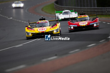 2024-06-15 - 83 KUBICA Robert (pol), SHWARTZMAN Robert (isr), YE Yifei (chn), AF Corse, Ferrari 499P #83, Hypercar, FIA WEC, action 50 FUOCO Antonio (ita), MOLINA Miguel (spa), NIELSEN Nicklas (dnk), Ferrari AF Corse, Ferrari 499P #50, Hypercar, FIA WEC, action during the 2024 24 Hours of Le Mans, 4th round of the 2024 FIA World Endurance Championship, on the Circuit des 24 Heures du Mans, from June 15 to 16, 2024 in Le Mans, France - 24 HEURES DU MANS 2024 - RACE - ENDURANCE - MOTORS