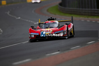 2024-06-15 - 51 PIER GUIDI Alessandro (ita), CALADO James (gbr), GIOVINAZZI Antonio (ita), Ferrari AF Corse, Ferrari 499P #51, Hypercar, FIA WEC, action during the 2024 24 Hours of Le Mans, 4th round of the 2024 FIA World Endurance Championship, on the Circuit des 24 Heures du Mans, from June 15 to 16, 2024 in Le Mans, France - 24 HEURES DU MANS 2024 - RACE - ENDURANCE - MOTORS