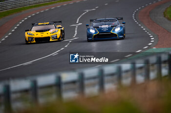 2024-06-15 - 27 JAMES Ian (usa), MANCINELLI Daniel (ita), RIBERAS Alex (spa), Heart of Racing Team, Aston Martin Vantage GT3 #27, LM GT3, FIA WEC, action 81 EASTWOOD Charlie (irl), ANDRADE Rui (ang), VAN ROMPUY Tom (bel), TF Sport, Corvette Z06 GT3.R #81, LM GT3, FIA WEC, action during the 2024 24 Hours of Le Mans, 4th round of the 2024 FIA World Endurance Championship, on the Circuit des 24 Heures du Mans, from June 15 to 16, 2024 in Le Mans, France - 24 HEURES DU MANS 2024 - RACE - ENDURANCE - MOTORS