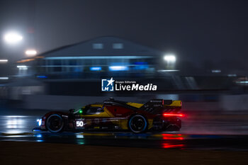 2024-06-16 - 50 FUOCO Antonio (ita), MOLINA Miguel (spa), NIELSEN Nicklas (dnk), Ferrari AF Corse, Ferrari 499P #50, Hypercar, FIA WEC, action during the 2024 24 Hours of Le Mans, 4th round of the 2024 FIA World Endurance Championship, on the Circuit des 24 Heures du Mans, from June 15 to 16, 2024 in Le Mans, France - 24 HEURES DU MANS 2024 - RACE - ENDURANCE - MOTORS