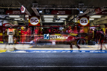 2024-06-16 - 51 PIER GUIDI Alessandro (ita), CALADO James (gbr), GIOVINAZZI Antonio (ita), Ferrari AF Corse, Ferrari 499P #51, Hypercar, FIA WEC, action during the 2024 24 Hours of Le Mans, 4th round of the 2024 FIA World Endurance Championship, on the Circuit des 24 Heures du Mans, from June 15 to 16, 2024 in Le Mans, France - 24 HEURES DU MANS 2024 - RACE - ENDURANCE - MOTORS