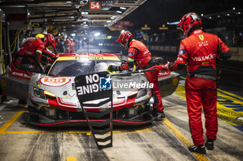 2024-06-16 - 55 HERIAU François (fra), MANN Simon (usa), ROVERA Alessio (ita), Vista AF Corse, Ferrari 296 GT3 #55, LM GT3, FIA WEC, action during the 2024 24 Hours of Le Mans, 4th round of the 2024 FIA World Endurance Championship, on the Circuit des 24 Heures du Mans, from June 15 to 16, 2024 in Le Mans, France - 24 HEURES DU MANS 2024 - RACE - ENDURANCE - MOTORS