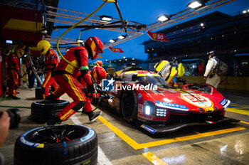 2024-06-16 - 50 FUOCO Antonio (ita), MOLINA Miguel (spa), NIELSEN Nicklas (dnk), Ferrari AF Corse, Ferrari 499P #50, Hypercar, FIA WEC, action during the 2024 24 Hours of Le Mans, 4th round of the 2024 FIA World Endurance Championship, on the Circuit des 24 Heures du Mans, from June 15 to 16, 2024 in Le Mans, France - 24 HEURES DU MANS 2024 - RACE - ENDURANCE - MOTORS