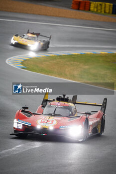 2024-06-16 - 51 PIER GUIDI Alessandro (ita), CALADO James (gbr), GIOVINAZZI Antonio (ita), Ferrari AF Corse, Ferrari 499P #51, Hypercar, FIA WEC, action during the 2024 24 Hours of Le Mans, 4th round of the 2024 FIA World Endurance Championship, on the Circuit des 24 Heures du Mans, from June 15 to 16, 2024 in Le Mans, France - 24 HEURES DU MANS 2024 - RACE - ENDURANCE - MOTORS