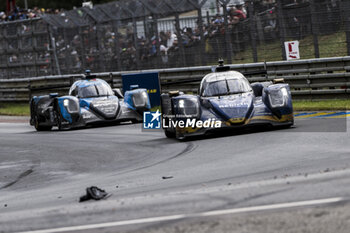 2024-06-16 - 25 KAISER Matthias (lie), CALDWELL Olli (gbr), DE ANGELIS Roman (can), Algarve Pro Racing, Oreca 07 - Gibson #25, LMP2, 28 LAFARGUE Paul (fra), VAN UITERT Job (nld), DE GERUS Reshad (fra), Idec Sport, Oreca 07 - Gibson #28, LMP2, action during the 2024 24 Hours of Le Mans, 4th round of the 2024 FIA World Endurance Championship, on the Circuit des 24 Heures du Mans, from June 15 to 16, 2024 in Le Mans, France - 24 HEURES DU MANS 2024 - RACE - ENDURANCE - MOTORS