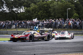 2024-06-16 - 50 FUOCO Antonio (ita), MOLINA Miguel (spa), NIELSEN Nicklas (dnk), Ferrari AF Corse, Ferrari 499P #50, Hypercar, FIA WEC, action during the 2024 24 Hours of Le Mans, 4th round of the 2024 FIA World Endurance Championship, on the Circuit des 24 Heures du Mans, from June 15 to 16, 2024 in Le Mans, France - 24 HEURES DU MANS 2024 - RACE - ENDURANCE - MOTORS