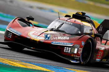 2024-06-16 - 51 PIER GUIDI Alessandro (ita), CALADO James (gbr), GIOVINAZZI Antonio (ita), Ferrari AF Corse, Ferrari 499P #51, Hypercar, FIA WEC, action during the 2024 24 Hours of Le Mans, 4th round of the 2024 FIA World Endurance Championship, on the Circuit des 24 Heures du Mans, from June 15 to 16, 2024 in Le Mans, France - 24 HEURES DU MANS 2024 - RACE - ENDURANCE - MOTORS