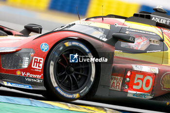 2024-06-16 - 50 FUOCO Antonio (ita), MOLINA Miguel (spa), NIELSEN Nicklas (dnk), Ferrari AF Corse, Ferrari 499P #50, Hypercar, FIA WEC, action during the 2024 24 Hours of Le Mans, 4th round of the 2024 FIA World Endurance Championship, on the Circuit des 24 Heures du Mans, from June 15 to 16, 2024 in Le Mans, France - 24 HEURES DU MANS 2024 - RACE - ENDURANCE - MOTORS