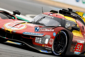 2024-06-16 - 51 PIER GUIDI Alessandro (ita), CALADO James (gbr), GIOVINAZZI Antonio (ita), Ferrari AF Corse, Ferrari 499P #51, Hypercar, FIA WEC, action during the 2024 24 Hours of Le Mans, 4th round of the 2024 FIA World Endurance Championship, on the Circuit des 24 Heures du Mans, from June 15 to 16, 2024 in Le Mans, France - 24 HEURES DU MANS 2024 - RACE - ENDURANCE - MOTORS