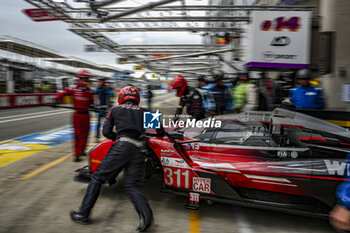 2024-06-16 - 311 DERANI Luis Felipe (bra), AITKEN Jack (gbr), DRUGOVICH Felipe (bra), Whelen Cadillac Racing, Cadillac V-Series.R #311, Hypercar, action, pitlane, during the 2024 24 Hours of Le Mans, 4th round of the 2024 FIA World Endurance Championship, on the Circuit des 24 Heures du Mans, from June 15 to 16, 2024 in Le Mans, France - 24 HEURES DU MANS 2024 - RACE - ENDURANCE - MOTORS