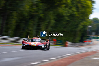 2024-06-16 - 51 PIER GUIDI Alessandro (ita), CALADO James (gbr), GIOVINAZZI Antonio (ita), Ferrari AF Corse, Ferrari 499P #51, Hypercar, FIA WEC, action during the 2024 24 Hours of Le Mans, 4th round of the 2024 FIA World Endurance Championship, on the Circuit des 24 Heures du Mans, from June 15 to 16, 2024 in Le Mans, France - 24 HEURES DU MANS 2024 - RACE - ENDURANCE - MOTORS