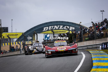 2024-06-16 - 50 FUOCO Antonio (ita), MOLINA Miguel (spa), NIELSEN Nicklas (dnk), Ferrari AF Corse, Ferrari 499P #50, Hypercar, FIA WEC, action during the 2024 24 Hours of Le Mans, 4th round of the 2024 FIA World Endurance Championship, on the Circuit des 24 Heures du Mans, from June 15 to 16, 2024 in Le Mans, France - 24 HEURES DU MANS 2024 - RACE - ENDURANCE - MOTORS