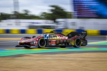 2024-06-16 - 51 PIER GUIDI Alessandro (ita), CALADO James (gbr), GIOVINAZZI Antonio (ita), Ferrari AF Corse, Ferrari 499P #51, Hypercar, FIA WEC, action during the 2024 24 Hours of Le Mans, 4th round of the 2024 FIA World Endurance Championship, on the Circuit des 24 Heures du Mans, from June 15 to 16, 2024 in Le Mans, France - 24 HEURES DU MANS 2024 - RACE - ENDURANCE - MOTORS