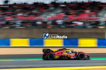 2024-06-16 - 50 FUOCO Antonio (ita), MOLINA Miguel (spa), NIELSEN Nicklas (dnk), Ferrari AF Corse, Ferrari 499P #50, Hypercar, FIA WEC, action during the 2024 24 Hours of Le Mans, 4th round of the 2024 FIA World Endurance Championship, on the Circuit des 24 Heures du Mans, from June 15 to 16, 2024 in Le Mans, France - 24 HEURES DU MANS 2024 - RACE - ENDURANCE - MOTORS