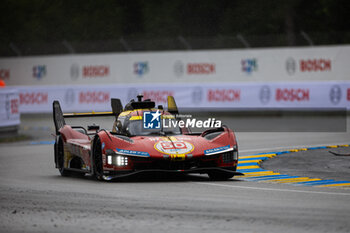 2024-06-16 - 50 FUOCO Antonio (ita), MOLINA Miguel (spa), NIELSEN Nicklas (dnk), Ferrari AF Corse, Ferrari 499P #50, Hypercar, FIA WEC, action during the 2024 24 Hours of Le Mans, 4th round of the 2024 FIA World Endurance Championship, on the Circuit des 24 Heures du Mans, from June 15 to 16, 2024 in Le Mans, France - 24 HEURES DU MANS 2024 - RACE - ENDURANCE - MOTORS