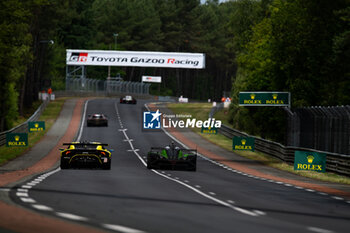 2024-06-16 - 60 SCHIAVONI Claudio (ita), CRESSONI Matteo (ita), PERERA Franck (fra), Iron Lynx, Lamborghini Huracan GT3 Evo2 #60, LM GT3, FIA WEC, action 19 GROSJEAN Romain (fra), CALDARELLI Andrea (ita), CAIROLI Matteo (ita), Lamborghini Iron Lynx, Lamborghini SC63 #19, Hypercar, action during the 2024 24 Hours of Le Mans, 4th round of the 2024 FIA World Endurance Championship, on the Circuit des 24 Heures du Mans, from June 15 to 16, 2024 in Le Mans, France - 24 HEURES DU MANS 2024 - RACE - ENDURANCE - MOTORS