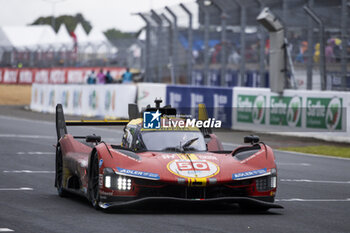 2024-06-16 - 50 FUOCO Antonio (ita), MOLINA Miguel (spa), NIELSEN Nicklas (dnk), Ferrari AF Corse, Ferrari 499P #50, Hypercar, FIA WEC, action with door open during the 2024 24 Hours of Le Mans, 4th round of the 2024 FIA World Endurance Championship, on the Circuit des 24 Heures du Mans, from June 15 to 16, 2024 in Le Mans, France - 24 HEURES DU MANS 2024 - RACE - ENDURANCE - MOTORS