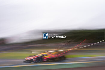 2024-06-16 - 50 FUOCO Antonio (ita), MOLINA Miguel (spa), NIELSEN Nicklas (dnk), Ferrari AF Corse, Ferrari 499P #50, Hypercar, FIA WEC, action during the 2024 24 Hours of Le Mans, 4th round of the 2024 FIA World Endurance Championship, on the Circuit des 24 Heures du Mans, from June 15 to 16, 2024 in Le Mans, France - 24 HEURES DU MANS 2024 - RACE - ENDURANCE - MOTORS