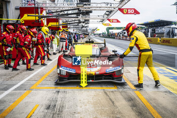 2024-06-16 - 50 FUOCO Antonio (ita), MOLINA Miguel (spa), NIELSEN Nicklas (dnk), Ferrari AF Corse, Ferrari 499P #50, Hypercar, FIA WEC, action during the 2024 24 Hours of Le Mans, 4th round of the 2024 FIA World Endurance Championship, on the Circuit des 24 Heures du Mans, from June 15 to 16, 2024 in Le Mans, France - 24 HEURES DU MANS 2024 - RACE - ENDURANCE - MOTORS