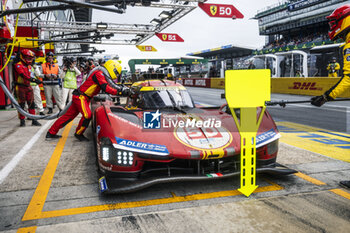 2024-06-16 - 50 FUOCO Antonio (ita), MOLINA Miguel (spa), NIELSEN Nicklas (dnk), Ferrari AF Corse, Ferrari 499P #50, Hypercar, FIA WEC, action during the 2024 24 Hours of Le Mans, 4th round of the 2024 FIA World Endurance Championship, on the Circuit des 24 Heures du Mans, from June 15 to 16, 2024 in Le Mans, France - 24 HEURES DU MANS 2024 - RACE - ENDURANCE - MOTORS