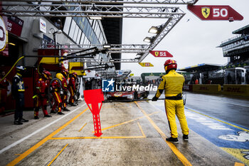 2024-06-16 - 51 PIER GUIDI Alessandro (ita), CALADO James (gbr), GIOVINAZZI Antonio (ita), Ferrari AF Corse, Ferrari 499P #51, Hypercar, FIA WEC, action during the 2024 24 Hours of Le Mans, 4th round of the 2024 FIA World Endurance Championship, on the Circuit des 24 Heures du Mans, from June 15 to 16, 2024 in Le Mans, France - 24 HEURES DU MANS 2024 - RACE - ENDURANCE - MOTORS