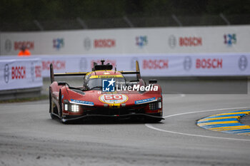 2024-06-16 - 50 FUOCO Antonio (ita), MOLINA Miguel (spa), NIELSEN Nicklas (dnk), Ferrari AF Corse, Ferrari 499P #50, Hypercar, FIA WEC, action during the 2024 24 Hours of Le Mans, 4th round of the 2024 FIA World Endurance Championship, on the Circuit des 24 Heures du Mans, from June 15 to 16, 2024 in Le Mans, France - 24 HEURES DU MANS 2024 - RACE - ENDURANCE - MOTORS