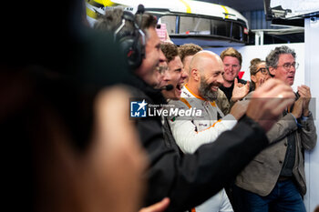 2024-06-16 - Porsche Manthey Purerxcing celebrates their win with SHAHIN Yasser (aus), and SCHURING Morris (nld) during the 2024 24 Hours of Le Mans, 4th round of the 2024 FIA World Endurance Championship, on the Circuit des 24 Heures du Mans, from June 15 to 16, 2024 in Le Mans, France - 24 HEURES DU MANS 2024 - RACE - ENDURANCE - MOTORS