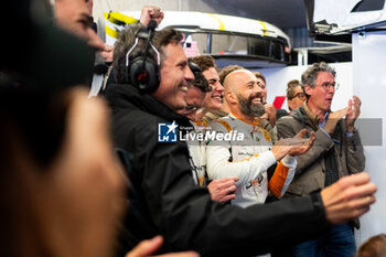 2024-06-16 - Porsche Manthey Purerxcing celebrates their win with SHAHIN Yasser (aus), and SCHURING Morris (nld) during the 2024 24 Hours of Le Mans, 4th round of the 2024 FIA World Endurance Championship, on the Circuit des 24 Heures du Mans, from June 15 to 16, 2024 in Le Mans, France - 24 HEURES DU MANS 2024 - RACE - ENDURANCE - MOTORS