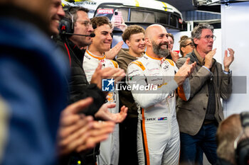 2024-06-16 - Porsche Manthey Purerxcing celebrates their win with SHAHIN Yasser (aus), and SCHURING Morris (nld) during the 2024 24 Hours of Le Mans, 4th round of the 2024 FIA World Endurance Championship, on the Circuit des 24 Heures du Mans, from June 15 to 16, 2024 in Le Mans, France - 24 HEURES DU MANS 2024 - RACE - ENDURANCE - MOTORS