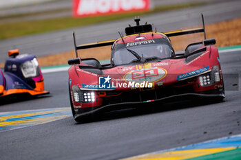 2024-06-16 - 51 PIER GUIDI Alessandro (ita), CALADO James (gbr), GIOVINAZZI Antonio (ita), Ferrari AF Corse, Ferrari 499P #51, Hypercar, FIA WEC, action during the 2024 24 Hours of Le Mans, 4th round of the 2024 FIA World Endurance Championship, on the Circuit des 24 Heures du Mans, from June 15 to 16, 2024 in Le Mans, France - 24 HEURES DU MANS 2024 - RACE - ENDURANCE - MOTORS