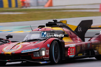 2024-06-16 - 51 PIER GUIDI Alessandro (ita), CALADO James (gbr), GIOVINAZZI Antonio (ita), Ferrari AF Corse, Ferrari 499P #51, Hypercar, FIA WEC, action during the 2024 24 Hours of Le Mans, 4th round of the 2024 FIA World Endurance Championship, on the Circuit des 24 Heures du Mans, from June 15 to 16, 2024 in Le Mans, France - 24 HEURES DU MANS 2024 - RACE - ENDURANCE - MOTORS