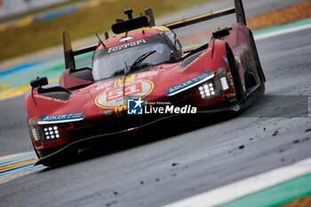 2024-06-16 - 51 PIER GUIDI Alessandro (ita), CALADO James (gbr), GIOVINAZZI Antonio (ita), Ferrari AF Corse, Ferrari 499P #51, Hypercar, FIA WEC, action during the 2024 24 Hours of Le Mans, 4th round of the 2024 FIA World Endurance Championship, on the Circuit des 24 Heures du Mans, from June 15 to 16, 2024 in Le Mans, France - 24 HEURES DU MANS 2024 - RACE - ENDURANCE - MOTORS