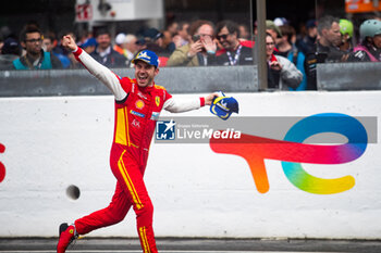 2024-06-16 - MOLINA Miguel (spa), Ferrari AF Corse, Ferrari 499P #50, Hypercar, FIA WEC, portrait during the podium of the 2024 24 Hours of Le Mans, 4th round of the 2024 FIA World Endurance Championship, on the Circuit des 24 Heures du Mans, from June 15 to 16, 2024 in Le Mans, France - 24 HEURES DU MANS 2024 - PODIUM - ENDURANCE - MOTORS