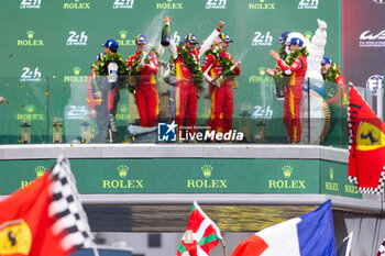 2024-06-16 - FUOCO Antonio (ita), Ferrari AF Corse, Ferrari 499P #50, Hypercar, FIA WEC, portrait podium during the podium of the 2024 24 Hours of Le Mans, 4th round of the 2024 FIA World Endurance Championship, on the Circuit des 24 Heures du Mans, from June 15 to 16, 2024 in Le Mans, France - 24 HEURES DU MANS 2024 - PODIUM - ENDURANCE - MOTORS