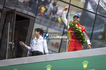 2024-06-16 - FUOCO Antonio (ita), Ferrari AF Corse, Ferrari 499P #50, Hypercar, FIA WEC, portrait during the podium of the 2024 24 Hours of Le Mans, 4th round of the 2024 FIA World Endurance Championship, on the Circuit des 24 Heures du Mans, from June 15 to 16, 2024 in Le Mans, France - 24 HEURES DU MANS 2024 - PODIUM - ENDURANCE - MOTORS