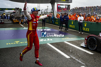 2024-06-16 - NIELSEN Nicklas (dnk), Ferrari AF Corse, Ferrari 499P #50, Hypercar, FIA WEC, portrait on parc ferme during the podium of the 2024 24 Hours of Le Mans, 4th round of the 2024 FIA World Endurance Championship, on the Circuit des 24 Heures du Mans, from June 15 to 16, 2024 in Le Mans, France - 24 HEURES DU MANS 2024 - PODIUM - ENDURANCE - MOTORS