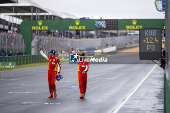 2024-06-16 - FUOCO Antonio (ita), Ferrari AF Corse, Ferrari 499P #50, Hypercar, FIA WEC, MOLINA Miguel (spa), Ferrari AF Corse, Ferrari 499P #50, Hypercar, FIA WEC, portrait during the podium of the 2024 24 Hours of Le Mans, 4th round of the 2024 FIA World Endurance Championship, on the Circuit des 24 Heures du Mans, from June 15 to 16, 2024 in Le Mans, France - 24 HEURES DU MANS 2024 - PODIUM - ENDURANCE - MOTORS