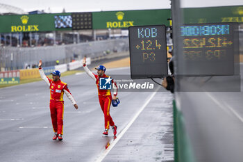 2024-06-16 - FUOCO Antonio (ita), Ferrari AF Corse, Ferrari 499P #50, Hypercar, FIA WEC, MOLINA Miguel (spa), Ferrari AF Corse, Ferrari 499P #50, Hypercar, FIA WEC, portrait during the podium of the 2024 24 Hours of Le Mans, 4th round of the 2024 FIA World Endurance Championship, on the Circuit des 24 Heures du Mans, from June 15 to 16, 2024 in Le Mans, France - 24 HEURES DU MANS 2024 - PODIUM - ENDURANCE - MOTORS