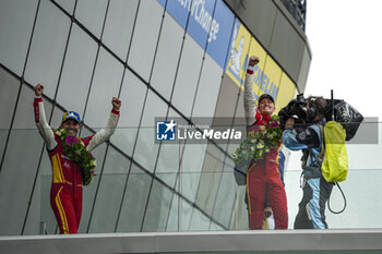 2024-06-16 - FUOCO Antonio (ita), MOLINA Miguel (spa), NIELSEN Nicklas (dnk), Ferrari AF Corse, Ferrari 499P #50, Hypercar, FIA WEC, portrait, podium during the podium of the 2024 24 Hours of Le Mans, 4th round of the 2024 FIA World Endurance Championship, on the Circuit des 24 Heures du Mans, from June 15 to 16, 2024 in Le Mans, France - 24 HEURES DU MANS 2024 - PODIUM - ENDURANCE - MOTORS