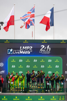 2024-06-16 - LMP2 Podium during the podium of the 2024 24 Hours of Le Mans, 4th round of the 2024 FIA World Endurance Championship, on the Circuit des 24 Heures du Mans, from June 15 to 16, 2024 in Le Mans, France - 24 HEURES DU MANS 2024 - PODIUM - ENDURANCE - MOTORS