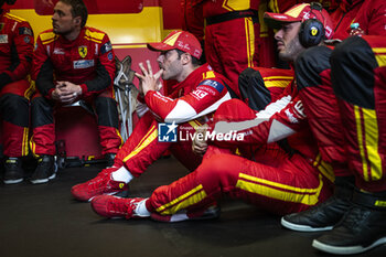 2024-06-16 - 50 FUOCO Antonio (ita), MOLINA Miguel (spa), NIELSEN Nicklas (dnk), Ferrari AF Corse, Ferrari 499P #50, Hypercar, FIA WEC, portrait, celebrating victory during the podium of the 2024 24 Hours of Le Mans, 4th round of the 2024 FIA World Endurance Championship, on the Circuit des 24 Heures du Mans, from June 15 to 16, 2024 in Le Mans, France - 24 HEURES DU MANS 2024 - PODIUM - ENDURANCE - MOTORS