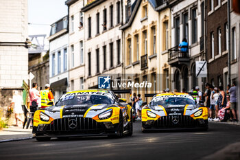 2024-06-26 - 09 GOTZ Maximillian (deu), DROUET Thomas (fra), DE PAUW Ulysse (bel), Mercedes AMG GT3 EVO, ambiance, parade during the 2024 CrowdStrike 24 Hours of Spa, 2nd race of the 2024 GT World Challenge Europe Endurance Cup, from June 26 to 30, 2024 on Circuit de Spa-Francorchamps, in Stavelot, Belgium - AUTO - 2024 HOURS OF SPA - ENDURANCE - MOTORS