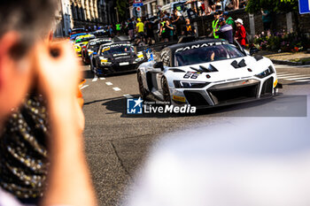 2024-06-26 - 66 HOFER Max (aut), PEREIRA Dylan (lux), NIESOV Aleksei (kgz) Audi R8 LMS GT3 EVO 2, ambiance, parade during the 2024 CrowdStrike 24 Hours of Spa, 2nd race of the 2024 GT World Challenge Europe Endurance Cup, from June 26 to 30, 2024 on Circuit de Spa-Francorchamps, in Stavelot, Belgium - AUTO - 2024 HOURS OF SPA - ENDURANCE - MOTORS