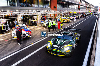 2024-06-27 - 35 LEROUX Romain (fra), HANAFIN Lorcan (gbr), ROBIN Maxime (fra), Aston Martin Vantage AMR GT3 EVO, action, pitlane, during the 2024 CrowdStrike 24 Hours of Spa, 2nd race of the 2024 GT World Challenge Europe Endurance Cup, from June 26 to 30, 2024 on Circuit de Spa-Francorchamps, in Stavelot, Belgium - AUTO - 2024 HOURS OF SPA - ENDURANCE - MOTORS