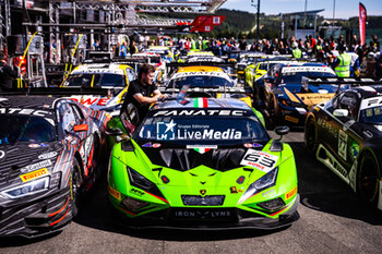 2024-06-28 - 63 BORTOLOTTI Mirko (ita), CAIROLI Matteo (ita), CALDARELLI Andrea (mco), Lamborghini Huracan GT3 EVO, ambiance during the 2024 CrowdStrike 24 Hours of Spa, 2nd race of the 2024 GT World Challenge Europe Endurance Cup, from June 26 to 30, 2024 on Circuit de Spa-Francorchamps, in Stavelot, Belgium - AUTO - 2024 HOURS OF SPA - ENDURANCE - MOTORS