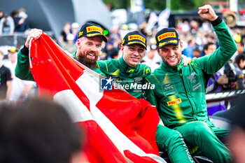 2024-06-30 - DRUDI Mattia (smr), THIM Nicki (dnk), SORENSEN Marco (dnk), Aston Martin Vantage AMR GT3 EVO, portrait, ambiance during the 2024 CrowdStrike 24 Hours of Spa, 2nd race of the 2024 GT World Challenge Europe Endurance Cup, from June 26 to 30, 2024 on Circuit de Spa-Francorchamps, in Stavelot, Belgium - AUTO - 2024 HOURS OF SPA - ENDURANCE - MOTORS