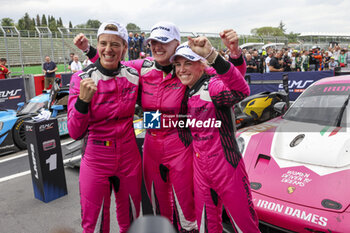 2024-07-07 - 85 BOVY Sarah (bel), FREY Rahel (swi), GATTING Michelle (dnk), Iron Dames, Lamborghini Huracan LMGT3 Evo2, portrait during the 4 Hours of Imola 2024, 3rd round of the 2024 European Le Mans Series on the Autodromo Internazionale Enzo e Dino Ferrari from July 5 to 7, 2024 in Imola, Italy - AUTO - ELMS - 4 HOURS OF IMOLA 2024 - ENDURANCE - MOTORS