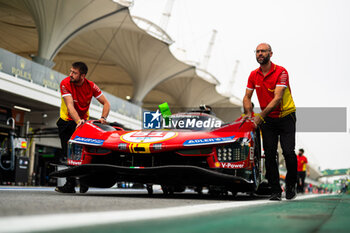 2024-07-11 - 51 PIER GUIDI Alessandro (ita), CALADO James (gbr), GIOVINAZZI Antonio (ita), Ferrari AF Corse, Ferrari 499P #51, Hypercar, pitlane, during the 2024 Rolex 6 Hours of Sao Paulo, 5th round of the 2024 FIA World Endurance Championship, from July 12 to 14, 2024 on the Autódromo José Carlos Pace in Interlagos, Brazil - FIA WEC - 6 HOURS OF SAO PAULO 2024 - ENDURANCE - MOTORS