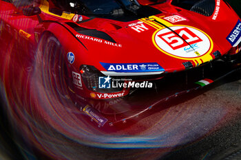 2024-07-11 - 51 PIER GUIDI Alessandro (ita), CALADO James (gbr), GIOVINAZZI Antonio (ita), Ferrari AF Corse, Ferrari 499P #51, Hypercar, detail during the 2024 Rolex 6 Hours of Sao Paulo, 5th round of the 2024 FIA World Endurance Championship, from July 12 to 14, 2024 on the Autódromo José Carlos Pace in Interlagos, Brazil - FIA WEC - 6 HOURS OF SAO PAULO 2024 - ENDURANCE - MOTORS